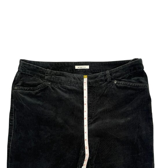 Jones New York Corduroy Pants Size 12P Black Bootcut Stretch Classic Fall Winter - Picture 8 of 14